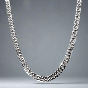 Silver Diamond Cut Cuban Neck Chain