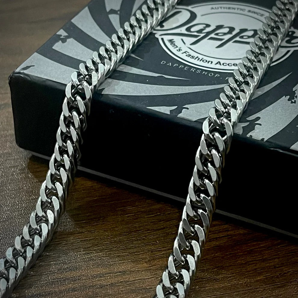 Silver Diamond Cut Cuban Neck Chain